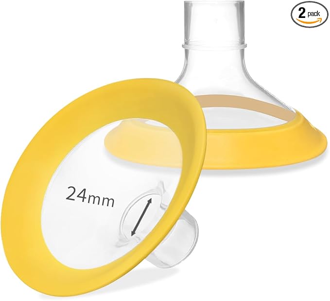 24 mm Oval Flanges Shields Compatible with Medela Pumps, Replacement Parts for Pump in Style, Symphony, Swing Maxi, Harmony and Personalfit Flex–Breast Pump Accessories-CubbioJoy