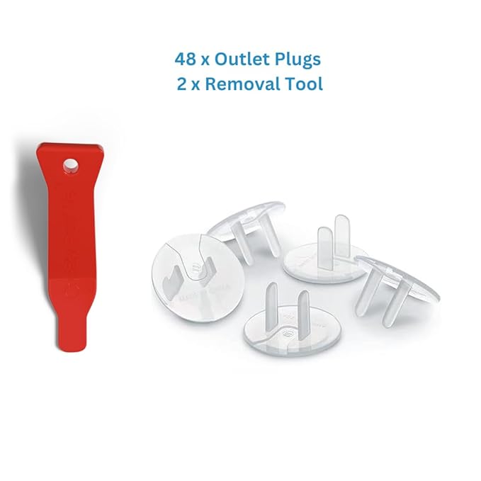 48 Pack Outlet Covers Baby Proofing, Provide Shock Prevention and Easy Installation, Safe and Secure Plastic Plug Covers for Power Sockets (48 Outlet Covers)-CubbioJoy