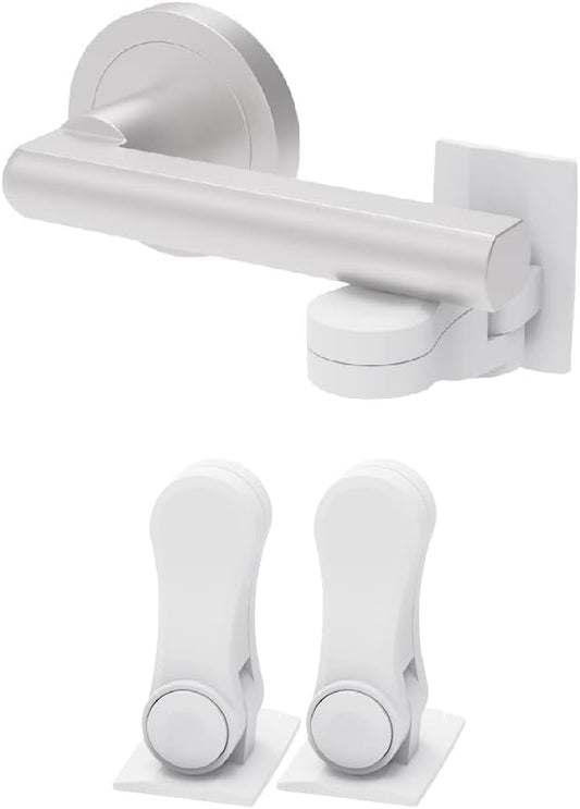 Inaya Child Proof Door Lever Lock, Baby Proofing Door Handle Lock, Minimalist Design, 3M Adhesive & No DrillingNeed, Child Safety Door Handle Locks (2 Pack)-CubbioJoy