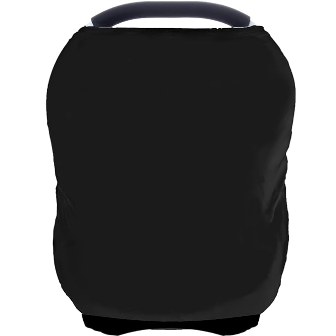Car Seat Covers for Babies - Multi- use Nursing Carseat Canopy, Breastfeeding Covers, Baby Shower Gifts for Boys and Girls (Pure Black)-CubbioJoy