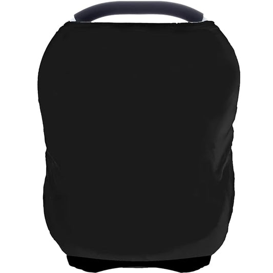Car Seat Covers for Babies - Multi- use Nursing Carseat Canopy, Breastfeeding Covers, Baby Shower Gifts for Boys and Girls (Pure Black)-CubbioJoy