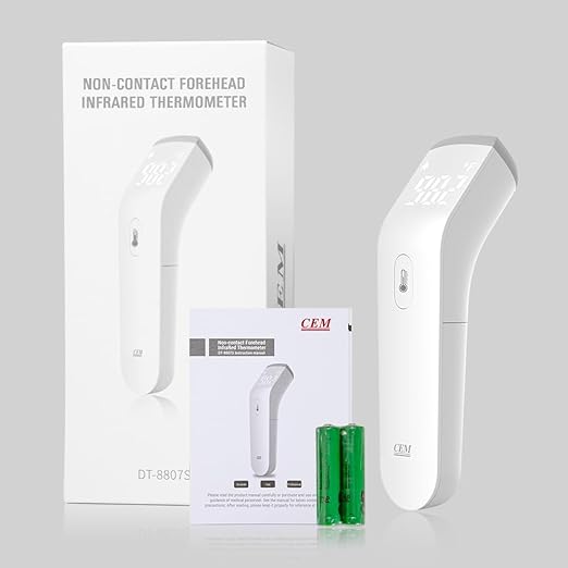 CEM DT-8807S FDA CE Digital Thermometer for Adults and Kids, No Touch Forehead Thermometer for Baby, 2 in 1 Body Surface Mode Infrared Temperature Gun with Fever Alarm and Instant Accuracy Readings-CubbioJoy
