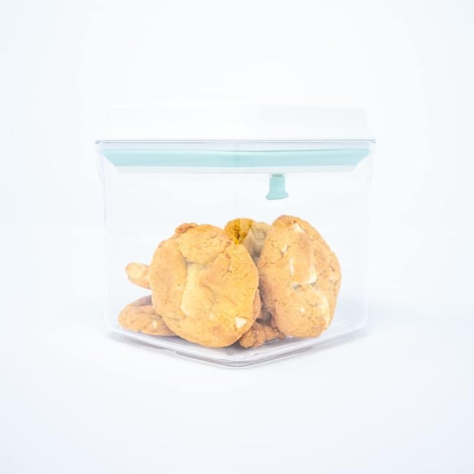 BopTop (4pc Set) Airtight Food Storage Container – Mechanical Silicone Seal Canister - BPA-Free Stackable - 1.3Qt/2.1Qt/2.8Qt/3.5Qt-CubbioJoy