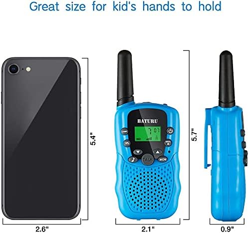 BATURU Walkie Talkies for Kids 3 Miles Long Range, Battery-Saving Walkie Talkie, 22 Channels Kids Walkie Talkies 3 Pack, Outdoor Camping Toys for Girls Boys Age 5-10, Stocking Stuffers for Girls Boys-CubbioJoy