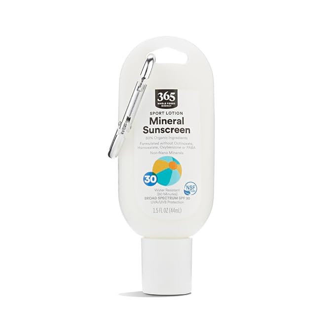 365 by Whole Foods Market, Sport Lotion Mineral Sunscreen, SPF 30, Water Resistant (80 Minutes), 1.5 Fl Oz-CubbioJoy