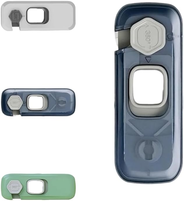 2x Child Kid Lock Fridge, Freezer, Cabinet Catch Baby Safety Lock Door Safe (Blue)-CubbioJoy