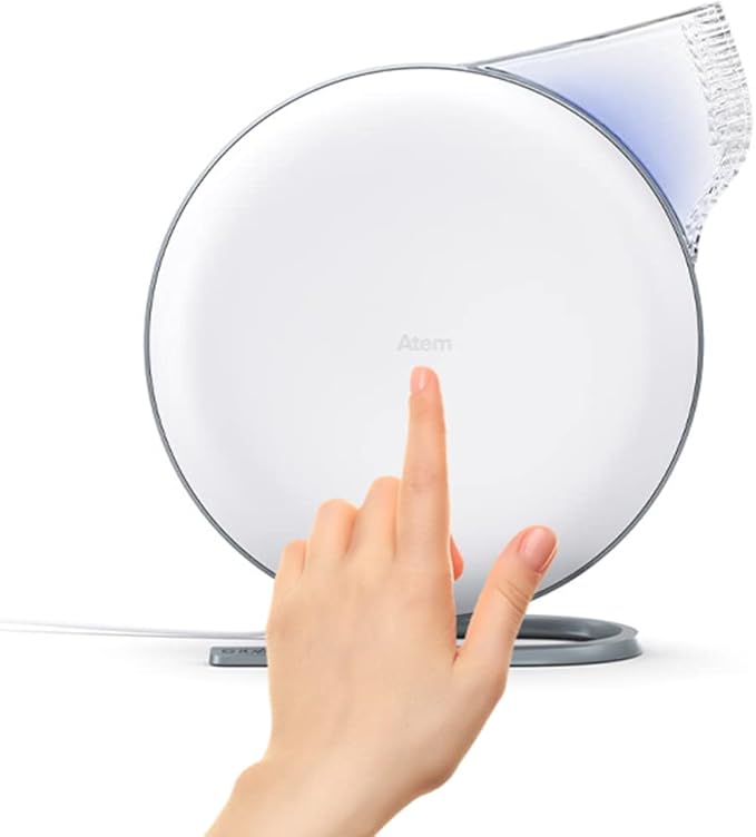 IQAir Atem Desk Air Purifier for Home, Office, Desktop, Small Room up to 150 sq ft, HyperHEPA Filter for Bacteria, Viruses, Allergens, Pets, Asthma, Pollen, Dust, Swiss Design, Made in Germany, White-CubbioJoy