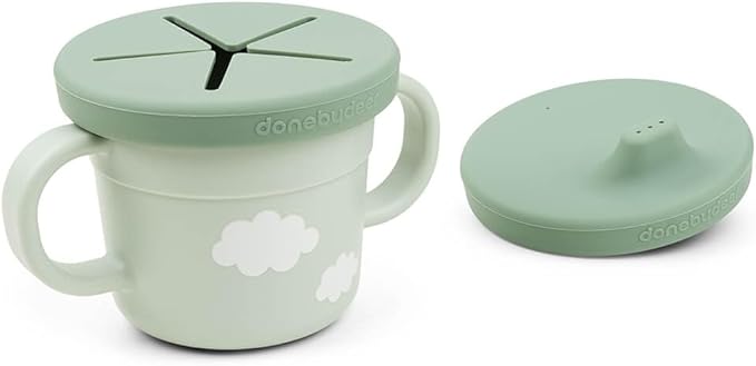 Done by Deer Foodie Spout & Snack Cup Croco Green – Spill-Proof Toddler Cup with Soft Silicone Lid – Durable, Easy to Clean, and Perfect for 6-Month-Olds-CubbioJoy