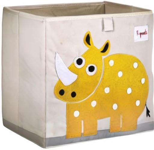 3 Sprouts Toy Storage Organizer: Toy Box Cube Organizer for Playroom, Nursery - Foldable Storage Bin - Rhino-CubbioJoy