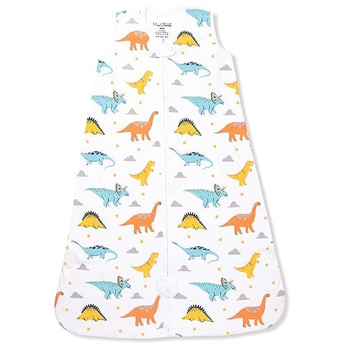 Baby Sleep Sack 1.0 TOG, Organic Cotton Baby Wearable Blanket with Two-Way Zipper, Swaddle Transition Baby Sleeping Bag, All-Season Sleep Sack for Newborn Infant Toddler Boy Girl, 24-48 Months, 1-Pack-CubbioJoy