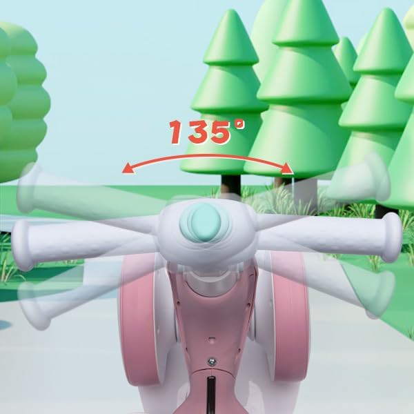 6V Electric Baby Balance Bike with Bubble Machine,4 in 1 Toddler Balance Bike w/Remote Control for 1 Year Old Boys Girls Kids Bubble Bike Ride on Toys w/Powered Motor,Music,LED Lights (Pink)-CubbioJoy