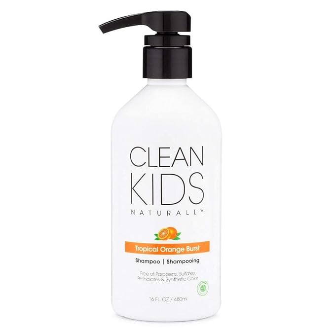Clean Kids Naturally Tropical Shampoo- EWG Verified, All-Natural, Coconut-free, Gluten-free, Vegan, and Cruelty-free, Paraben-Free (16 Fl Oz, Orange Burst)-CubbioJoy