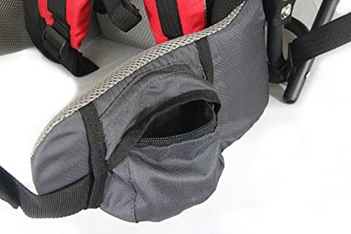 ClevrPlus Cross Country Baby Backpack Carrier, Red, Toddler Hiking Backpack with Comfortable Seat, Adjustable Straps & Belt, Foldable Frame Lightweight Large Capacity Child Carrier for Outdoor-CubbioJoy