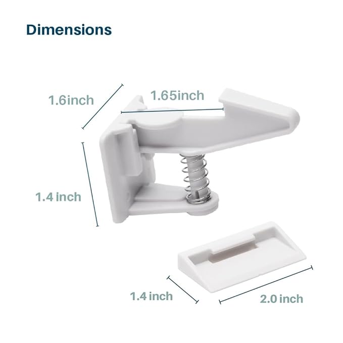 Inaya 16-Pack Cabinet Locks, Child Safety Latches - Baby Proofing Cabinets and Drawer Locks - 3M Adhesive - No Drilling & No Tools Required - Child Proof Your Home-CubbioJoy