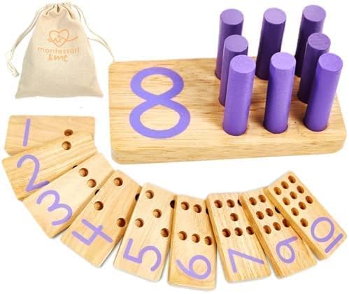 Counting Peg Board - Montessori Math and Numbers for Kids - Wooden Math Manipulatives Materials-CubbioJoy