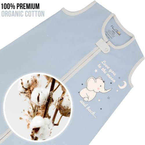 Baby Sleep Sack 1.0 TOG, Organic Cotton Baby Wearable Blanket with Two-Way Zipper, Swaddle Transition Baby Sleeping Bag, All-Season Sleep Sack for Newborn Infant Toddler Boy Girl, 12-18 Months, 1-Pack-CubbioJoy