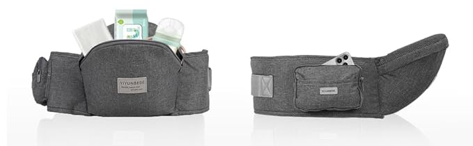 Baby Hip Carrier, Baby Carrier with Adjustable Waistband & Breathable Mesh, Ergonomic Carrier with Non-Slip Hip Seat Surface for Newborns & Toddlers, Grey-CubbioJoy