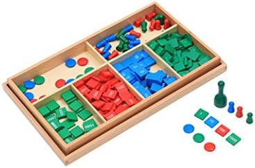Adena Montessori Stamp Game,Montessori Wooden Math Materials Counting Toy, Early Development Wooden Math School Teaching Aids,Sensorial Educational Tools Preschool Early Learning Toys for Kids-CubbioJoy