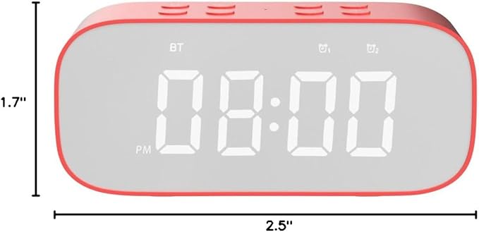AFK Alarm Clock with Bluetooth Speaker,Digital Clock for Bedrooms,Alarm Clock for Heavy Sleepers Adults with Dual Alarm,Snooze,Dimmable LED Display.-CubbioJoy