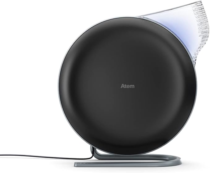 IQAir Atem Desk Air Purifier for Home, Office, Desktop, Small Room up to 150 sq ft, HyperHEPA Filter for Bacteria, Viruses, Allergens, Pets, Asthma, Pollen, Dust, Swiss Design, Made in Germany, Black-CubbioJoy