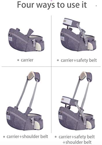 Baby Hip Seat Carrier Baby Waist Stool for Child Infant Toddler with Adjustable Strap Buckle Pocket Soft Inner Huge Storage (Dark Grey)-CubbioJoy