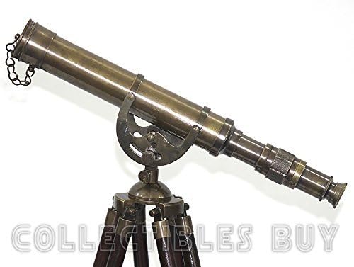 Decorative Brass Harbor Master Spyglass Telescope on Tripod – Vintage Maritime Nautical Scope for Table Office Home Decor & Collectible Navigation Gift-CubbioJoy