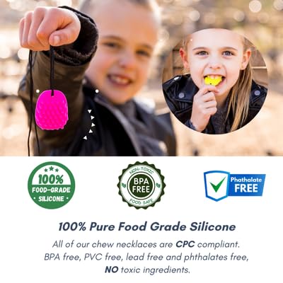 Chewy Necklace Sensory Aid for Kids, Ideal Teething Toy Made from Soft, Smooth, Food-Grade Silicone for Relief and Stimulation. Provides Comfort and Gentle Support for Children.-CubbioJoy