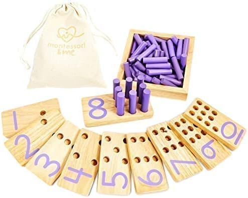 Counting Peg Board - Montessori Math and Numbers for Kids - Wooden Math Manipulatives Materials-CubbioJoy