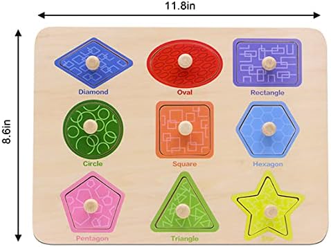Aile Toddler Wooden Preschool Learning Shape Peg Puzzle Board Toys-CubbioJoy