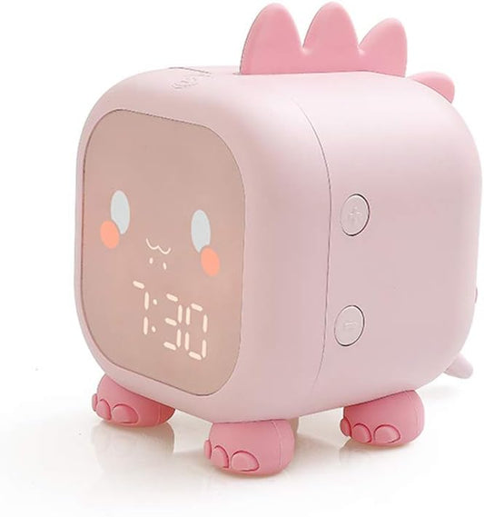 Alarm Clock Kids Dinosaur Alarm Clocks Girls Pink Digital Alarm Clock for Kids Girl Children with Night Light-CubbioJoy