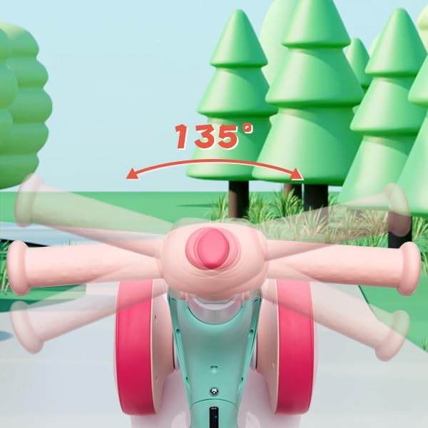 6V Electric Baby Balance Bike with Bubble Machine,4 in 1 Toddler Balance Bike w/Remote for 1 Year Old Boys Girls Kids Bubble Bike Ride on Toys w/Powered Motor,Music,LED Lights (Green&Red)-CubbioJoy