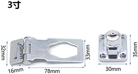 2 Packs Keyed Hasp Locks Twist Knob Keyed Locking Hasp for Small Doors, Cabinets and More,Stainless Steel Steel, Chrome Plated Hasp Lock Catch Latch Safety Lock (3Inch with Lock)-CubbioJoy