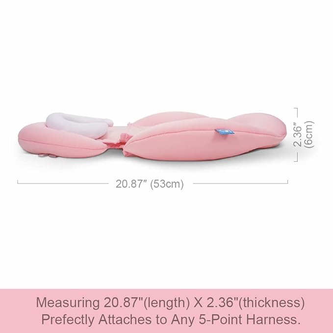 COOLBEBE New 2-in-1 Babybody Supports for Baby Newborn Infants - Extra Soft Stroller Cushion Pads Car Seat Insert, Perfect for Carseats, Strollers, Swings, Pink-CubbioJoy
