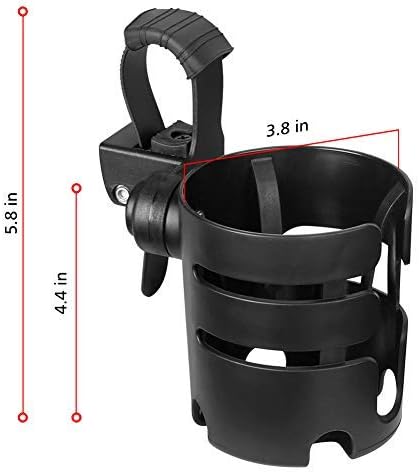Accmor Stroller Cup Holder with Adjustable Strap, 360 Degree Rotatable Universal Cup Holder for Uppababy, Nuna, Doona Stroller, Drinks Holder for Wheelchair, Walker, Rollator-CubbioJoy