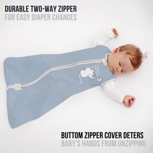 Baby Sleep Sack 1.0 TOG, Organic Cotton Baby Wearable Blanket with Two-Way Zipper, Swaddle Transition Baby Sleeping Bag, All-Season Sleep Sack for Newborn Infant Toddler Boy Girl, 0-6 Months, 1-Pack-CubbioJoy