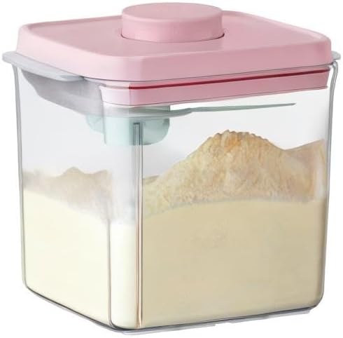 Ankou Formula Container - 1700ml Airtight Formula Dispenser One Button Handy Milk Powder Container BPA-Free Storage Containers with Scoop and Scraper Transparent 730g-CubbioJoy
