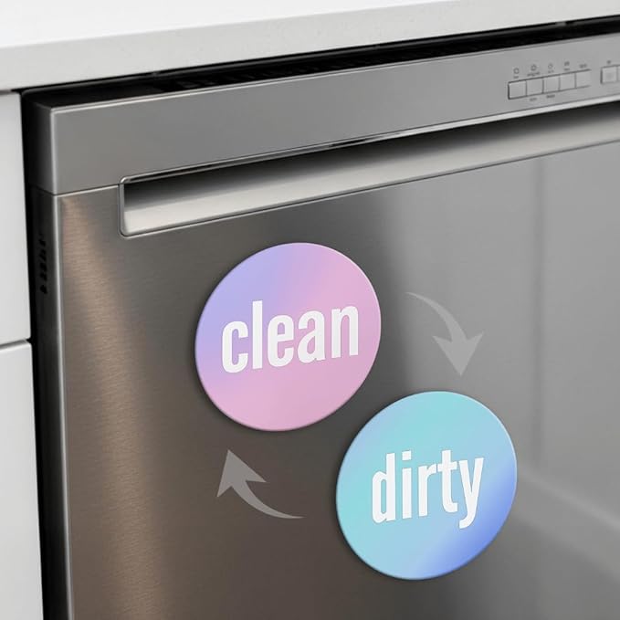 Dirty Clean Dishwasher Magnet - Essential Home Kitchen Gadget with Bold Visibility - Water Resistant & Universal Dishwasher Magnet Clean Dirty Sign for All Dish Washers-CubbioJoy