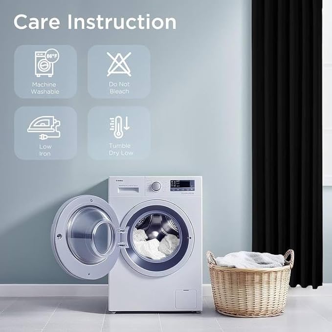 Joydeco 72 Inch Blackout Curtains for Bedroom, Thermal Insulated Black Out Curtains, Room Darkening Drapes for Living Room Window Rod Pocket Back Tab (W37 x L72 Inch, Black)-CubbioJoy