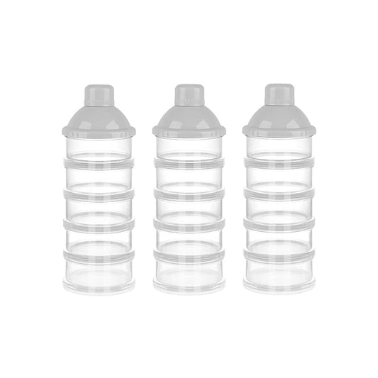 Accmor Formula Dispenser On The Go, 5 Compartments Stackable Formula Container for Travel, Baby Milk Powder Kids Snack Container, BPA Free-CubbioJoy