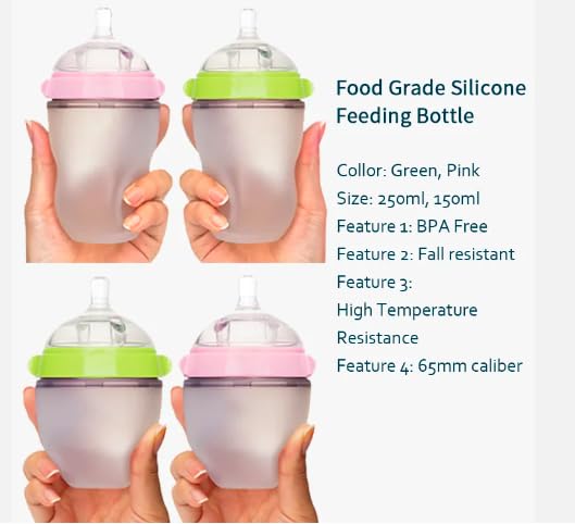 Baby Bottles (2 Pack) 8oz Nurture Nest Anti Colic Bottles with Easy to Hold Handles and Soothing Green Trim-CubbioJoy