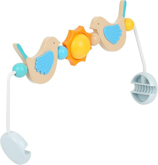 IMPRESA Wooden Baby Arch Toy Attachment Compatible with Baby Bjorn Bouncer, Bird Design to Stimulate Motor Skills, Durable Wooden Toy Bar, Easy to Use Bouncer Accessories-CubbioJoy