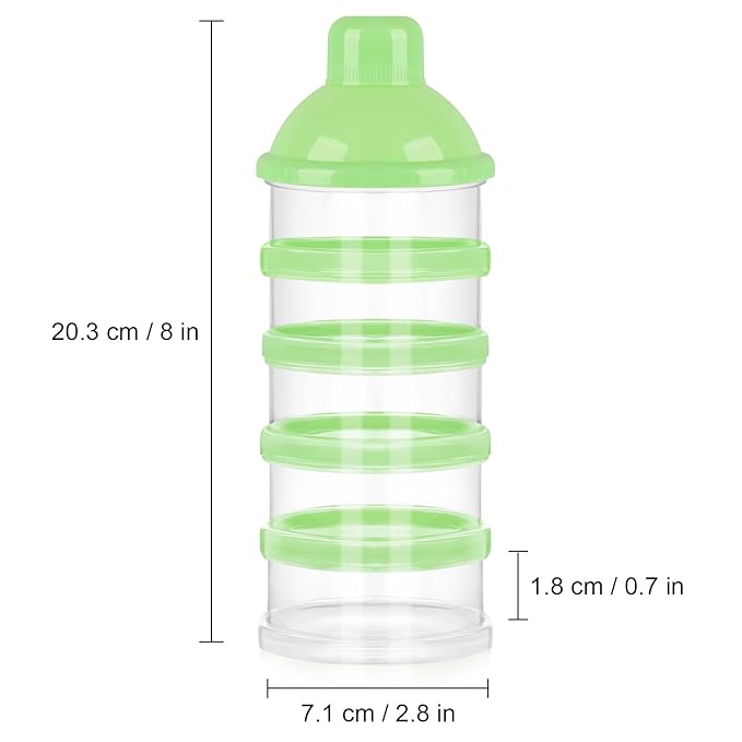 Accmor Formula Dispenser On The Go, 5 Compartments Stackable Formula Container for Travel, Baby Milk Powder Kids Snack Container, BPA Free-CubbioJoy