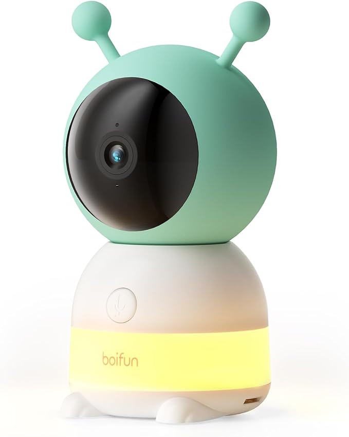 BOIFUN Additional Baby Camera Specifically Compatible with Baby 6T Video Baby Monitor, 360° Camera with Night Light, Auto Tracking, AI Motion & Sound Detection, Two-Way Audio, with Wall Mount Base-CubbioJoy