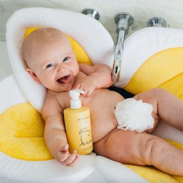 Dabble & Dollop Lemon Body Wash & Shampoo – 3-in-1 Natural Bubble Bath for Kids, Made in USA, No Parabens or Sulfates, Vegan, Gluten-Free, Tear-Free (10oz, Pack of 2)-CubbioJoy