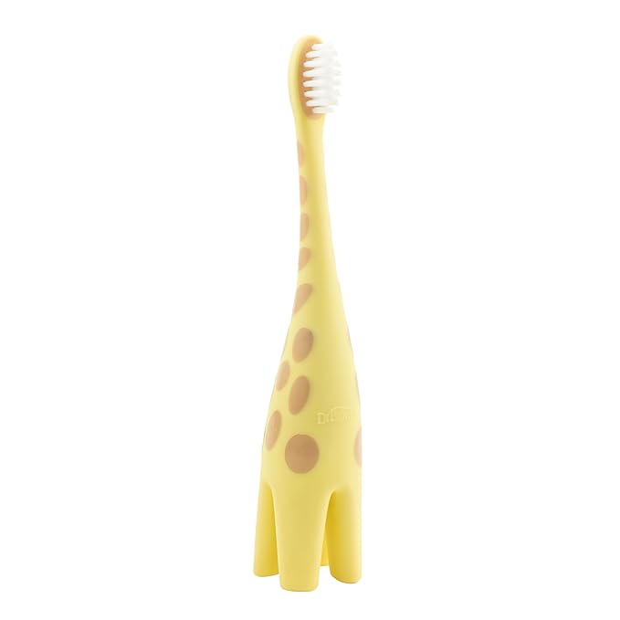 Dr. Brown's Infant-to-Toddler Training Toothbrush, Soft for Baby's First Teeth, Giraffe, 0-3 Years (Pack of 2)-CubbioJoy