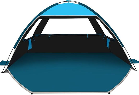 COMMOUDS Beach Tent Sun Shade for 3/4-5/6-7/8-10 Person, UPF 50+ Beach Sun Shelter Canopy Tent, Lightweight, Easy Set Up and Carry-CubbioJoy