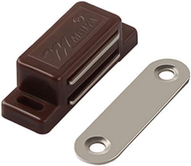 Cabinet Magnet Latch - Best for Cabinet Doors, Cupboards, Drawers and Shutters - Cabinet Magnetic Latch Easy Install - Magnetic Cabinet Catch Screws Included - Set of 12（Brown）-CubbioJoy