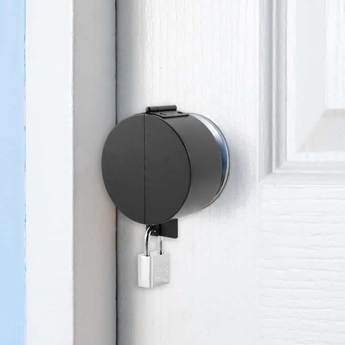 Door Knob Lockout Device with Padlock, Child Proof Door Knob Covers, Prevents Turning of Doorknob and Access to Keyhole, Doors Handle Locks, Covering Faucets/Valves(Color:B)-CubbioJoy