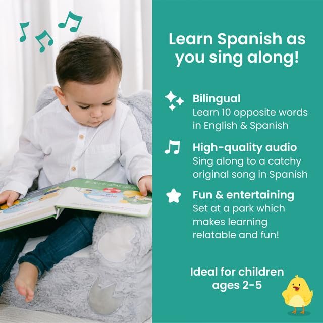 Binibi Spanish Musical Book for Babies & Toddlers 1-3 | Opuestos en el Parque | Bilingual Sound Book-CubbioJoy