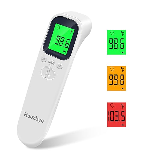 Contactless Thermometer - Digital Forehead Thermometer for Baby, Kids and Adults,3 Color Fever Alarm, 2 in 1 Forehead & Object Mode-CubbioJoy